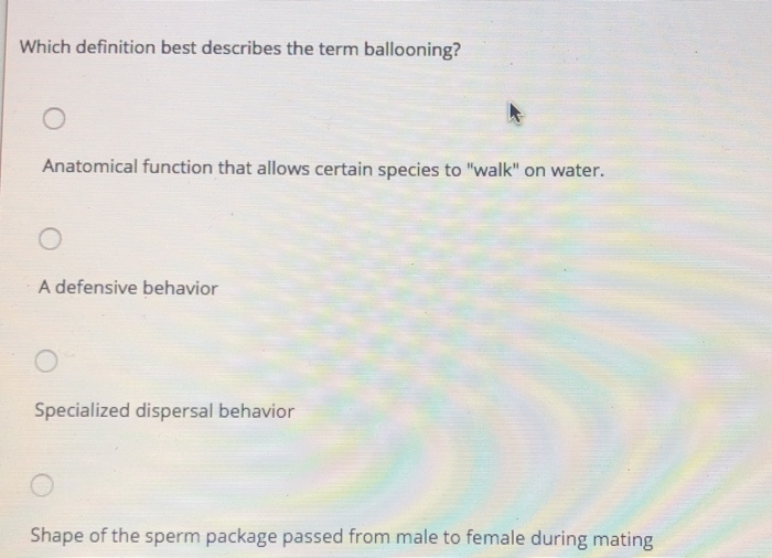 Solved Which definition best describes the term ballooning? | Chegg.com