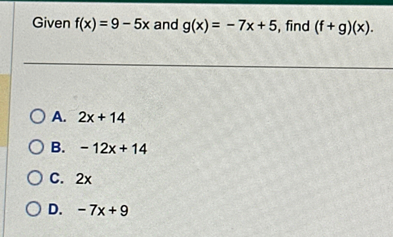 solved-given-f-x-9-5x-and-g-x-7x-5-find-chegg