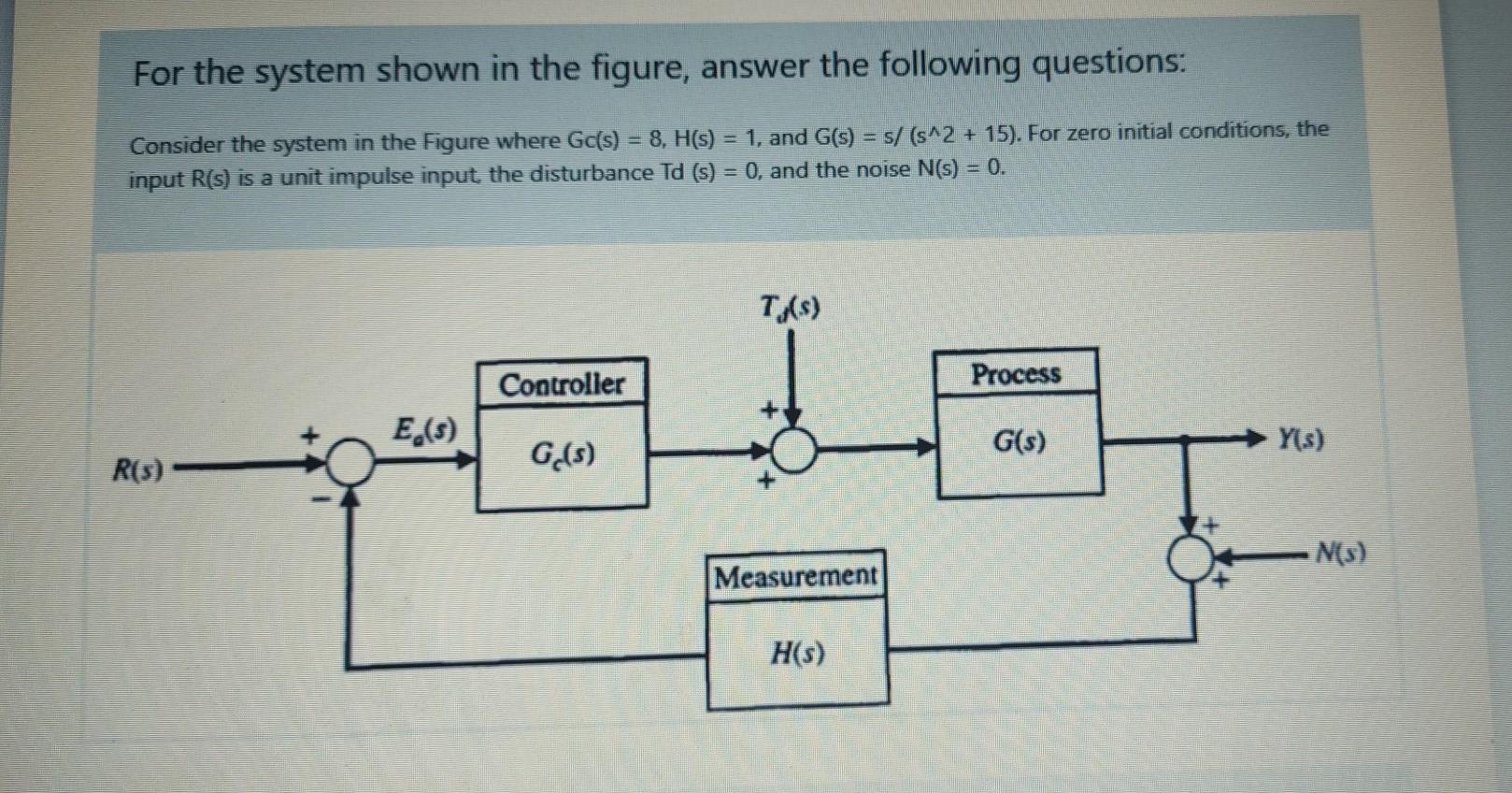 Solved For the system shown in the figure, answer the | Chegg.com