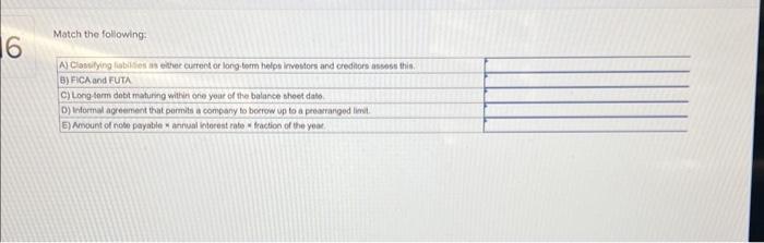 Solved Match the following | Chegg.com