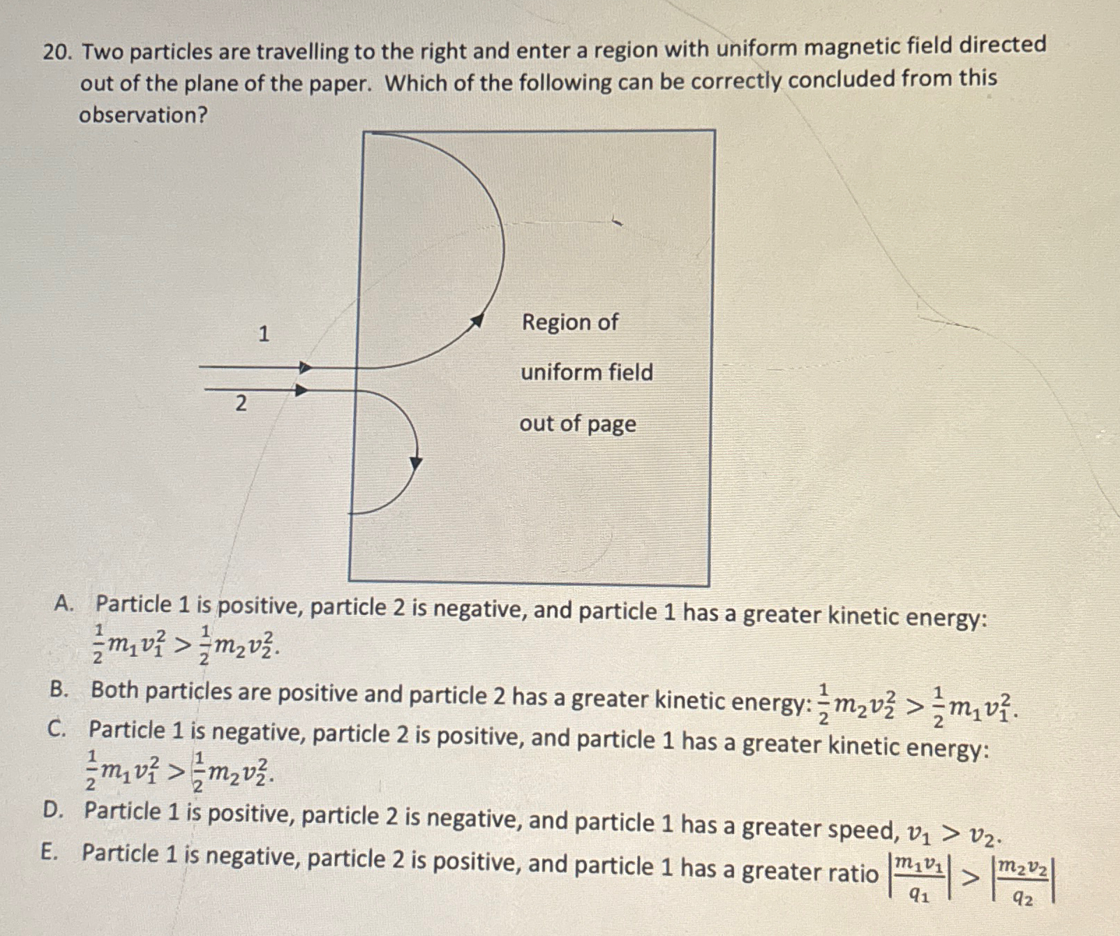 Solved Two particles are travelling to the right and enter a | Chegg.com