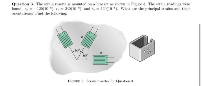 Solved Question 3 . The strain rosette is mounted on a | Chegg.com