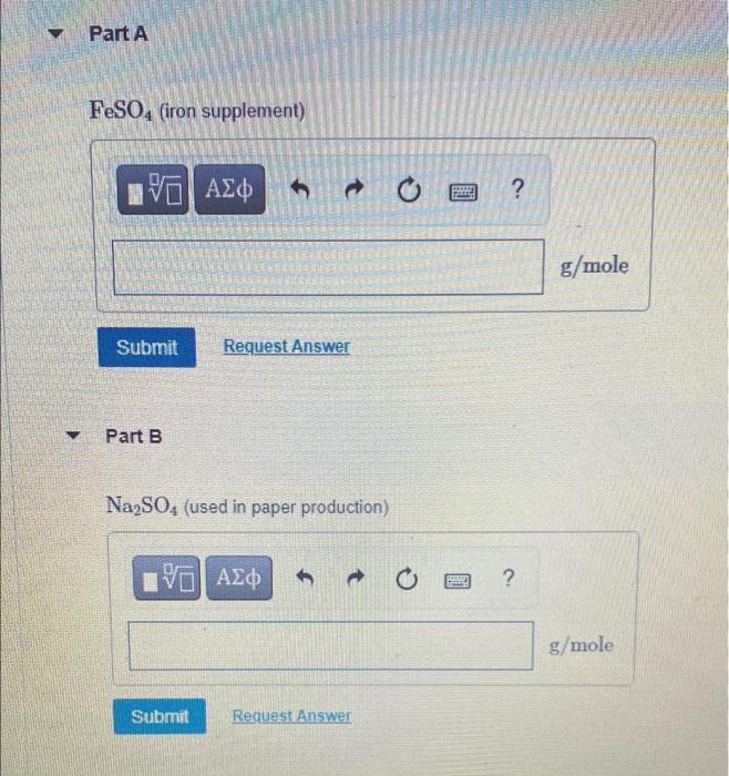 Solved 6. Calculate The Molar Mass For Each Of The Following | Chegg.com