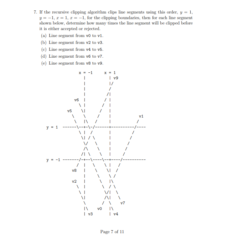 Solved If ﻿the recursive clipping algorithm clips line | Chegg.com