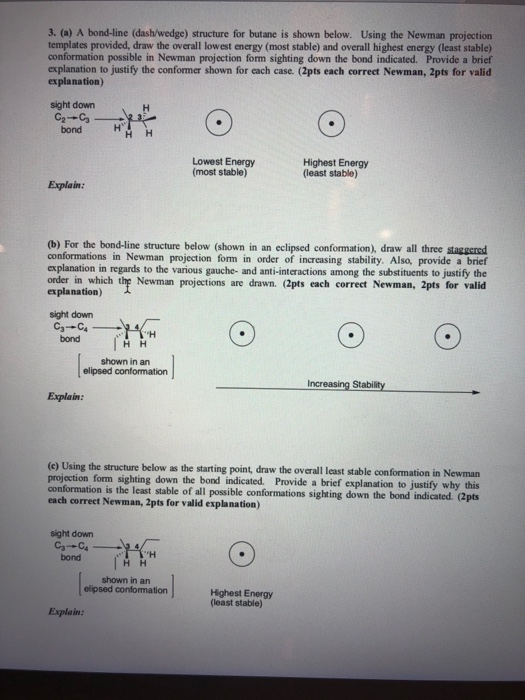 Solved 3 A A Bond Line Dash Wedge Structure For Buta Chegg Com