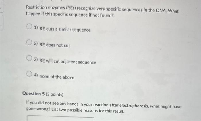 Solved Restriction Enzymes Res Recognize Very Specific 1520