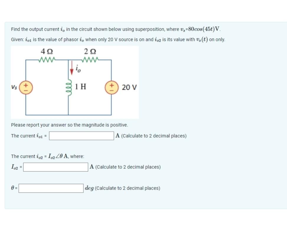 Solved Find the output current io in the circuit shown below | Chegg.com