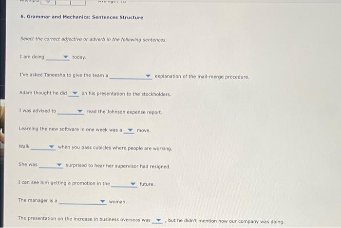 solved-6-grammar-and-mechanics-sentences-structure-select-chegg