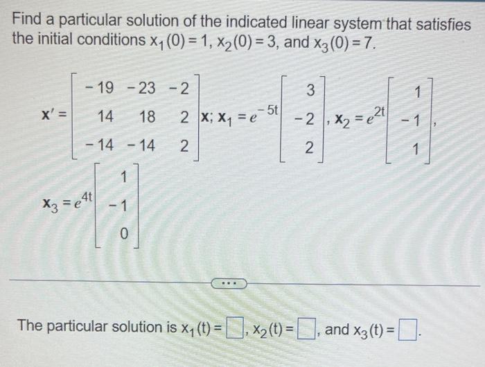 Solved Find a particular solution of the indicated linear | Chegg.com