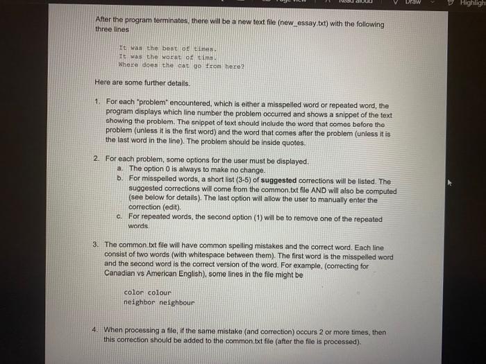 Solved Part 1: Text Processing [50 marks] You will create a | Chegg.com