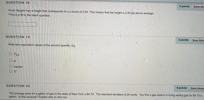 Solved QUESTION 18 2 points Save Ans Vince Vaughn has a | Chegg.com