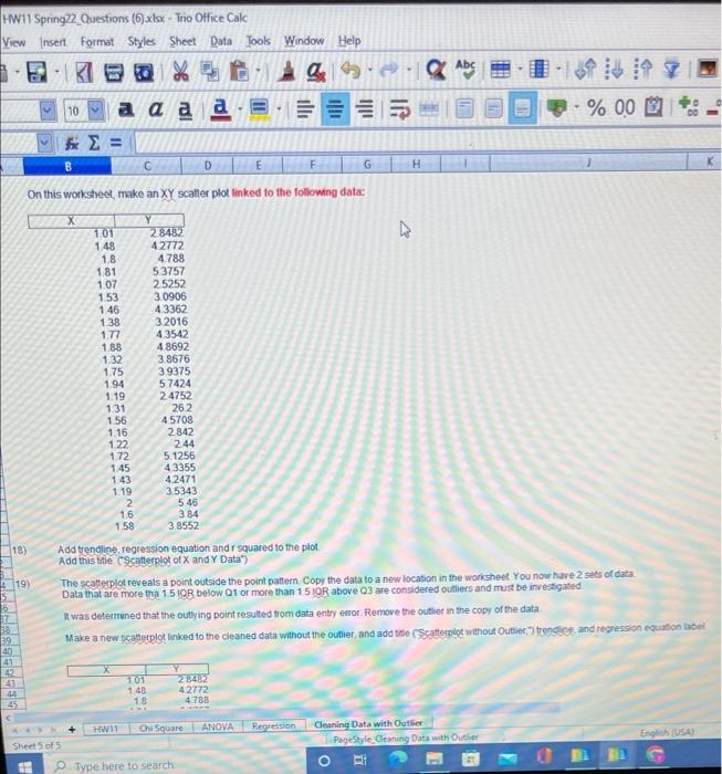 Solved HW11 Spring22 Questions (6)xlsx - Trio Office Calc 
