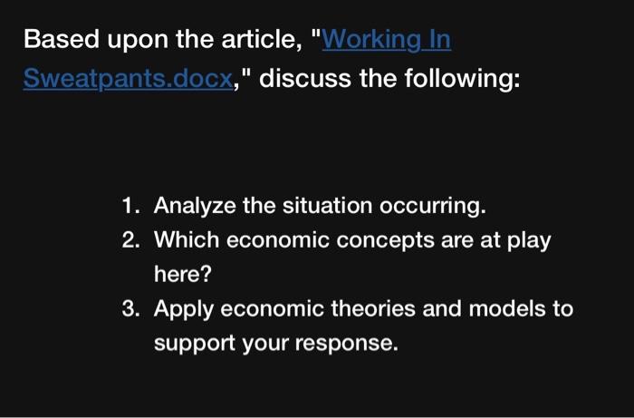 Solved Based upon the article, 