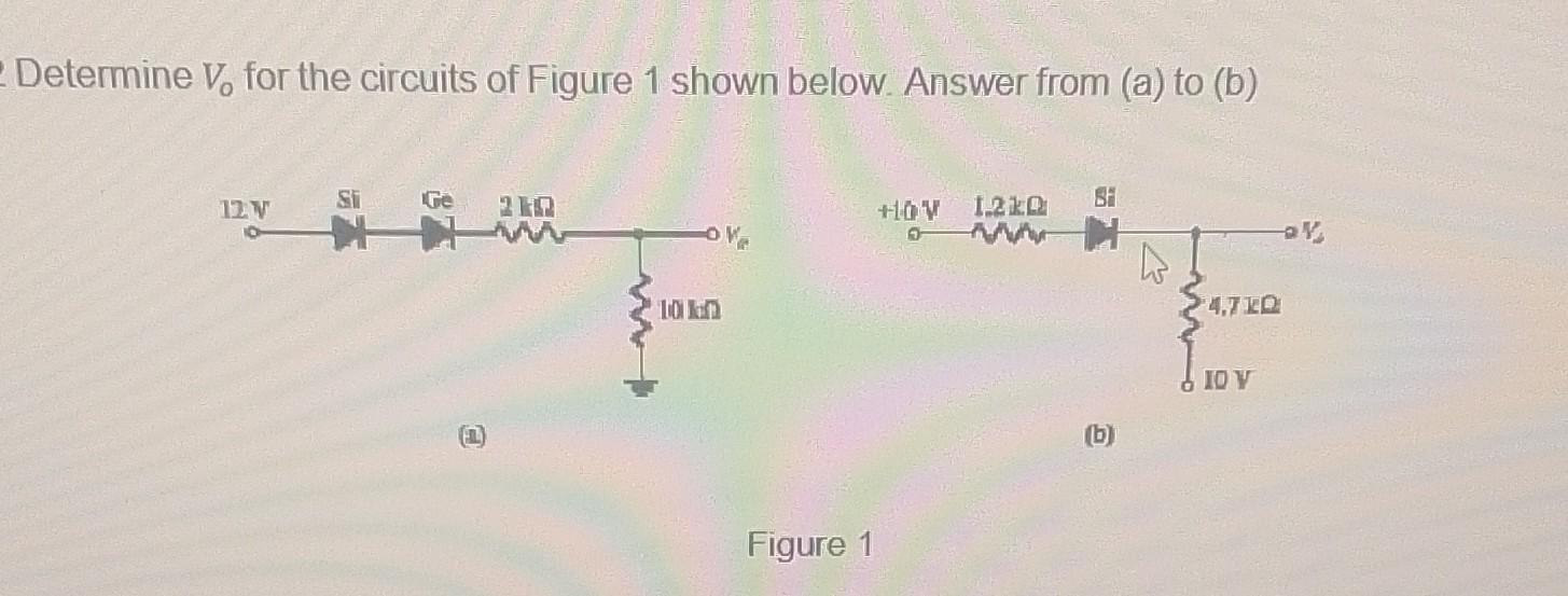 Solved Determine Vo For The Circuits Of Figure 1 Shown | Chegg.com