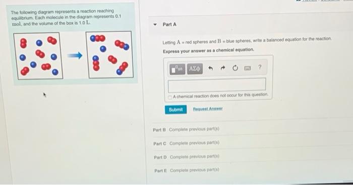 Solved The following diagram represents a reaction reaching | Chegg.com