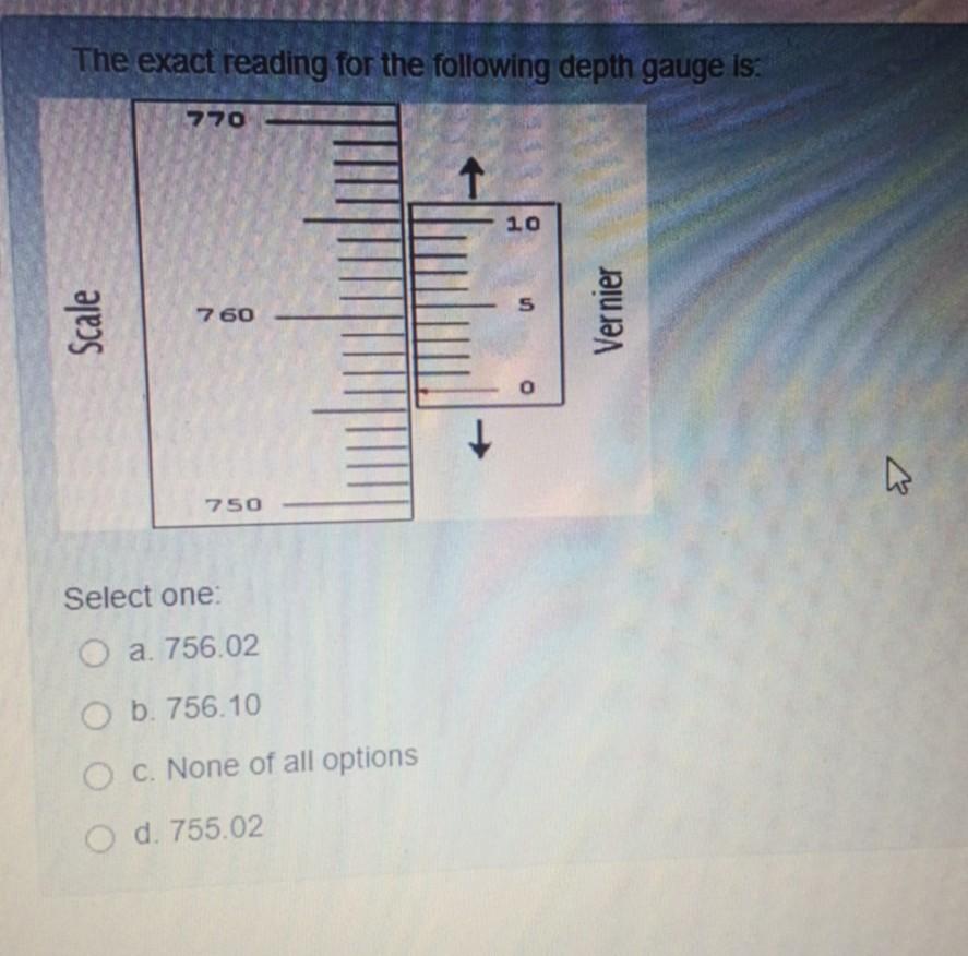 Solved The exact reading of the height gauge shown in the | Chegg.com