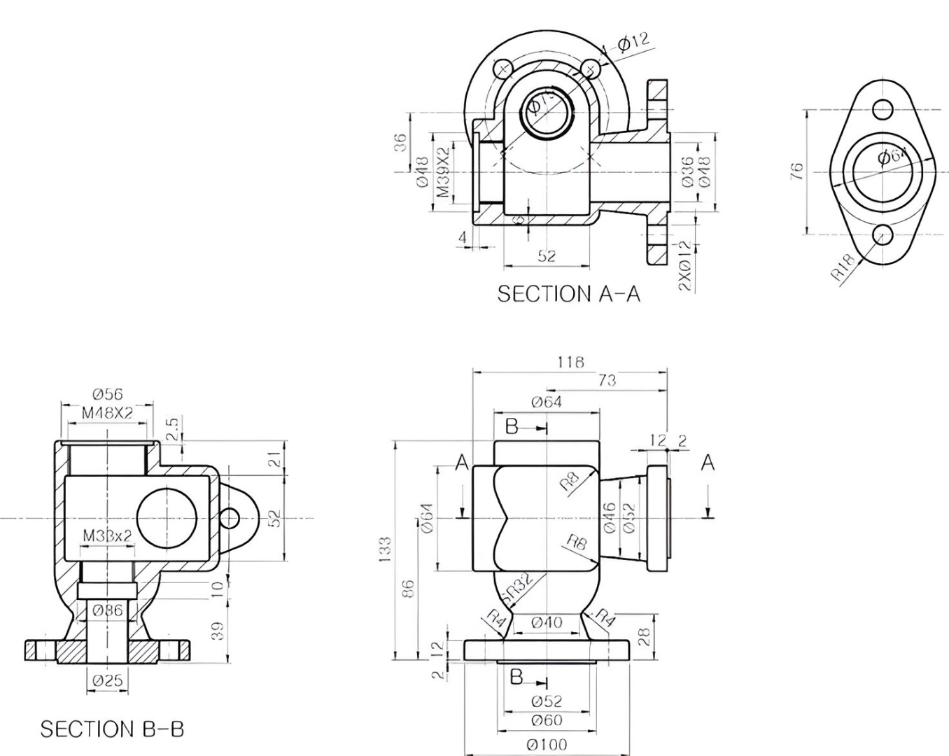 Solved Create each part using SolidWorks and assemble them. | Chegg.com