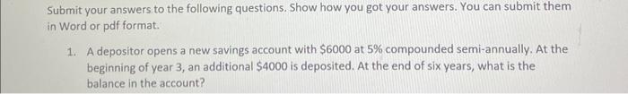 Solved Submit your answers to the following questions. Show | Chegg.com