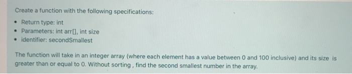 Solved Create a function with the following specifications: | Chegg.com
