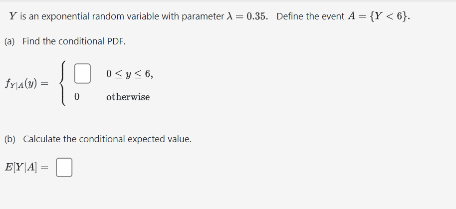 Solved Y is an exponential random variable with parameter | Chegg.com