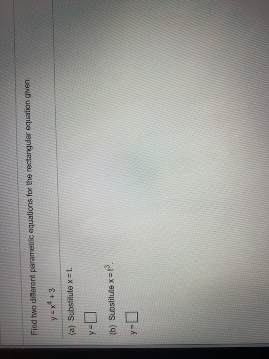 Solved Find two different parametric equations for the | Chegg.com