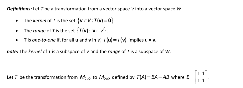 Kernel T Solved Find a basis for the kernel of T. Show how you | Chegg.com