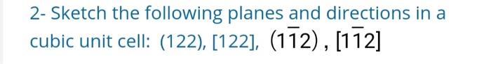 Solved 2- Sketch the following planes and directions in a | Chegg.com