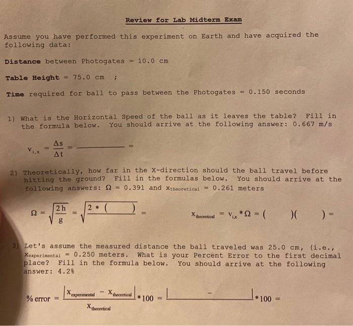 Solved Review For Lab Midterm Exam Assume You Have Performed | Chegg.com