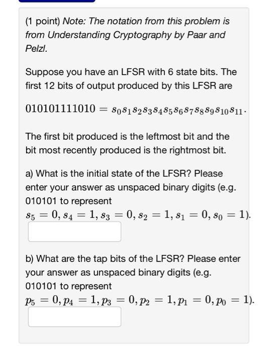 Solved (1 point) Note: The notation from this problem is | Chegg.com