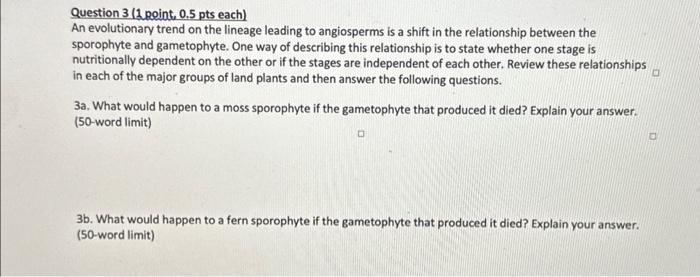 Solved Question 3 (1 point, 0.5 pts each) An evolutionary | Chegg.com