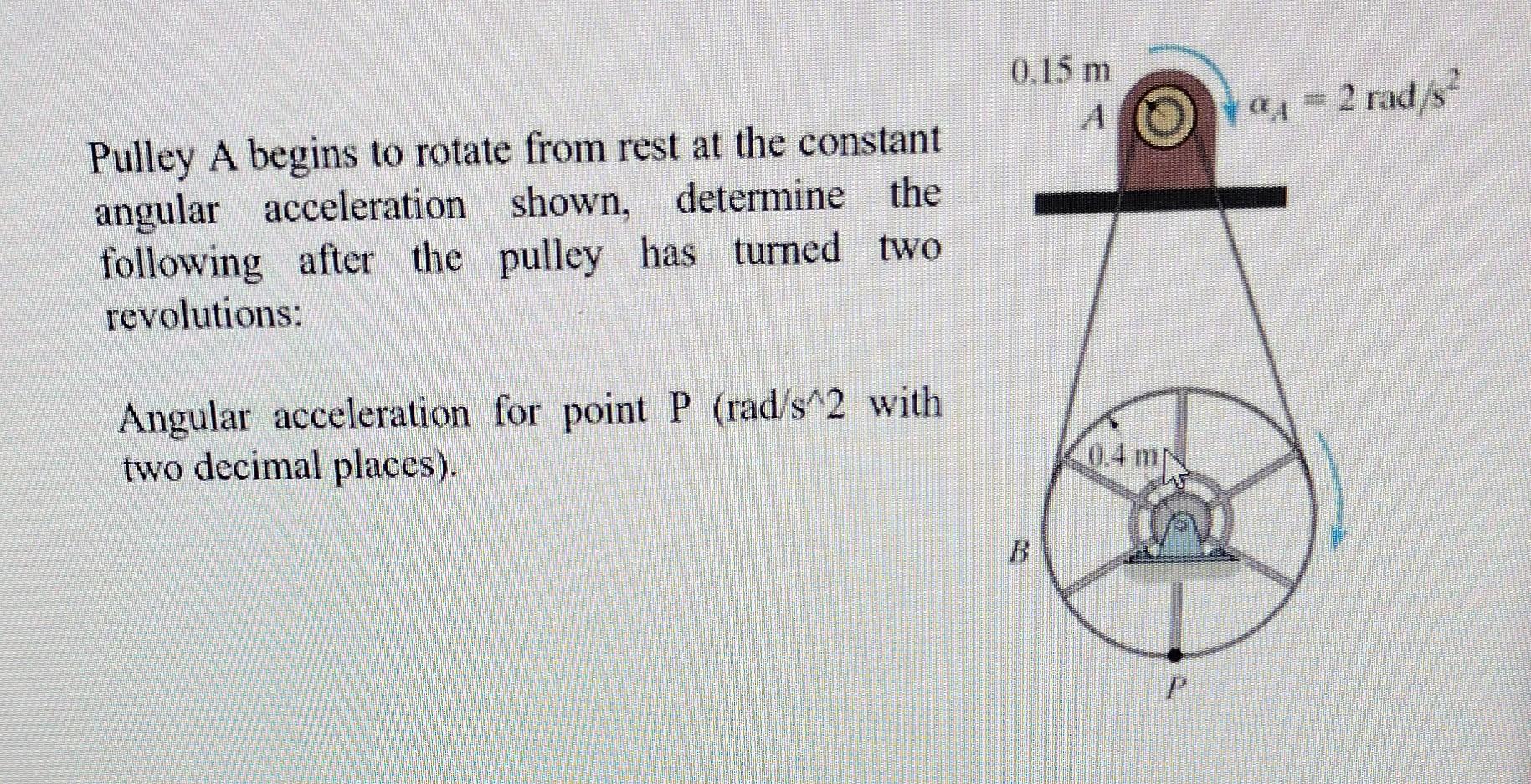 Solved Pulley A begins to rotate from rest at the constant