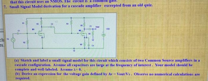 Solved that this circuit uses an MOS. The circuit is a com | Chegg.com