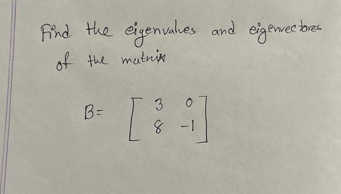 Solved Find the eigenvalues and eigenvectores of the matrix | Chegg.com