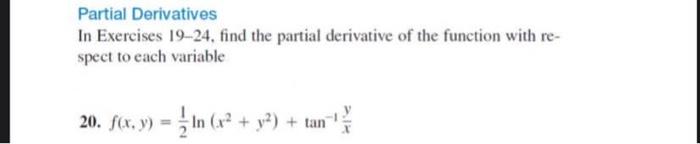Solved Partial Derivatives In Exercises 19-24, find the | Chegg.com