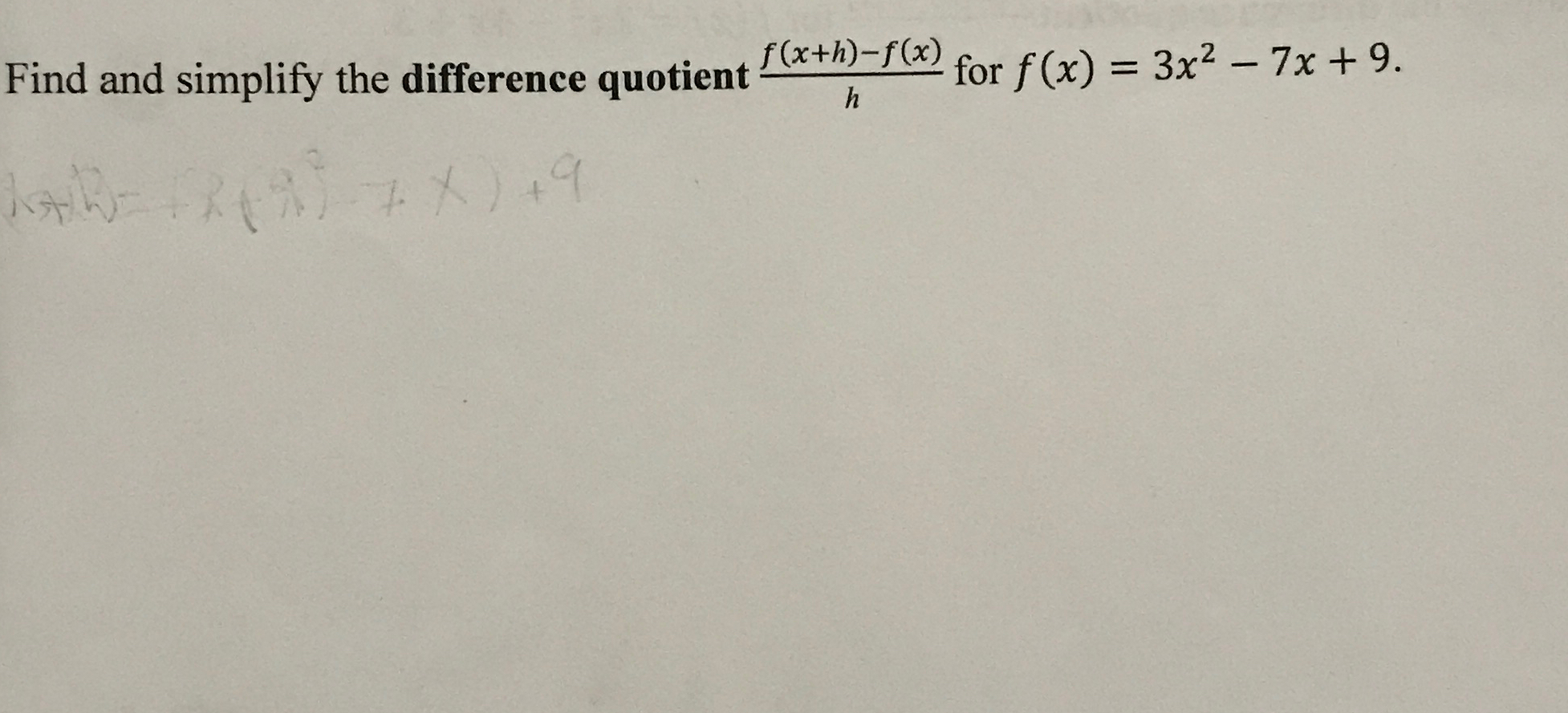 Solved Find and simplify the difference quotient | Chegg.com