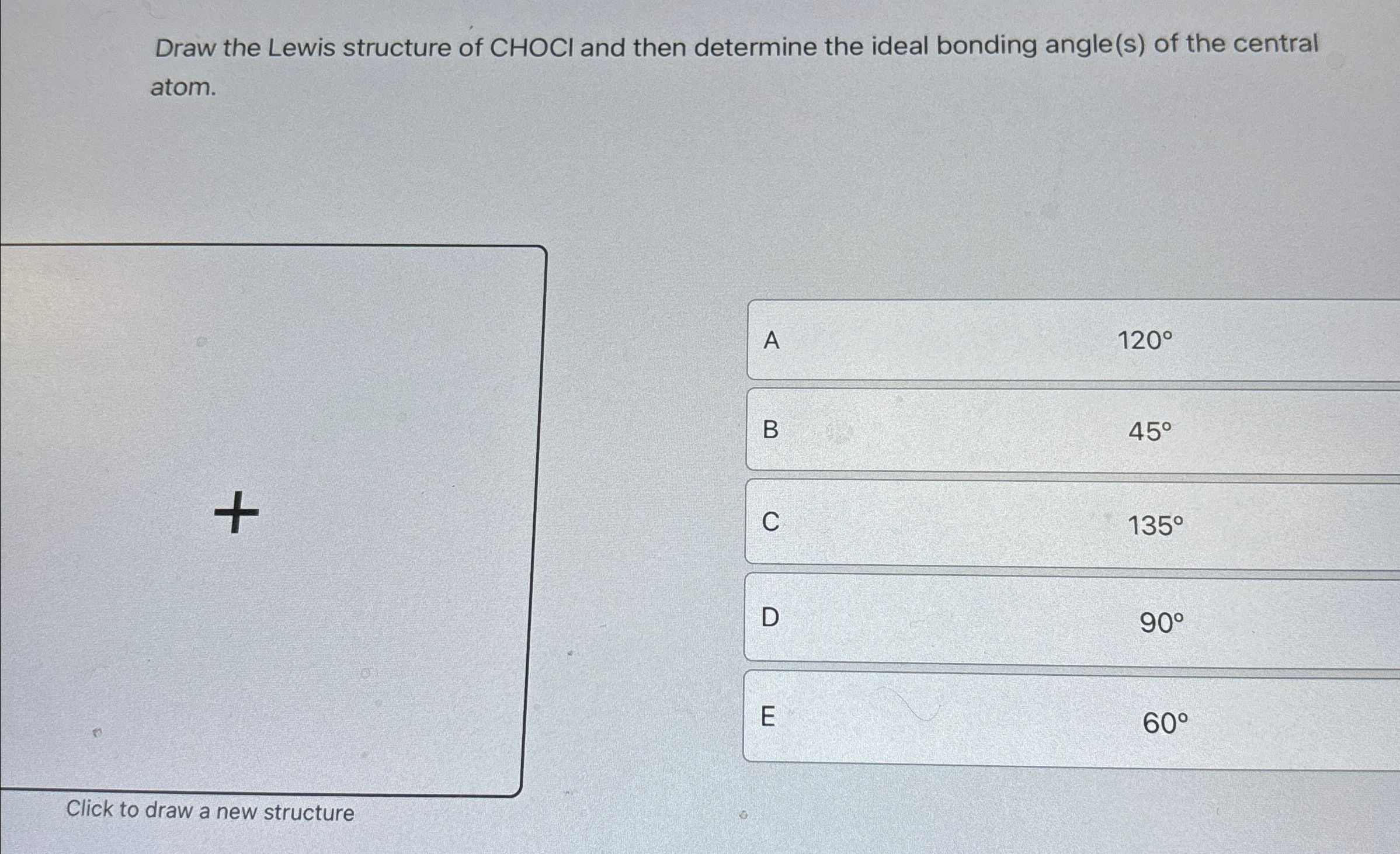 Solved Draw the Lewis structure of CHOCl and then determine | Chegg.com