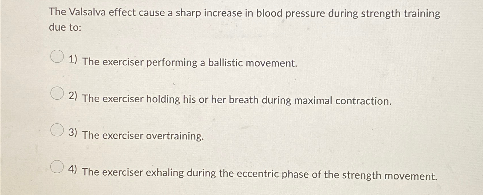 Solved The Valsalva effect cause a sharp increase in blood | Chegg.com