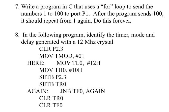 Solved 7. Write a program in C that uses a “for” loop to | Chegg.com