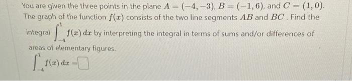 Solved You are given the three points in the plane | Chegg.com