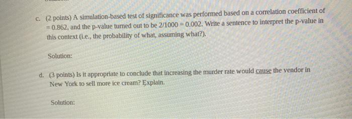 Solved 7. (13 points) The scatterplot below shows data on | Chegg.com