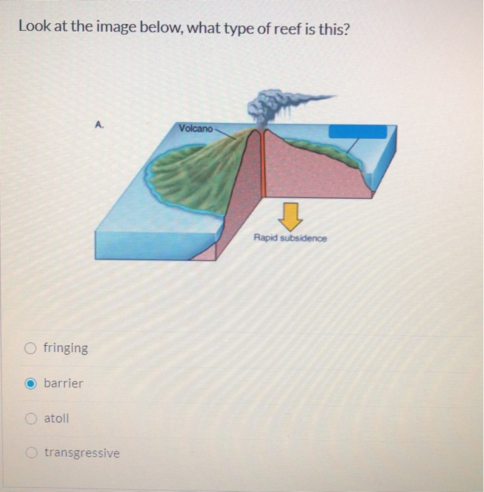 Solved Look at the image below, what type of reef is this? | Chegg.com