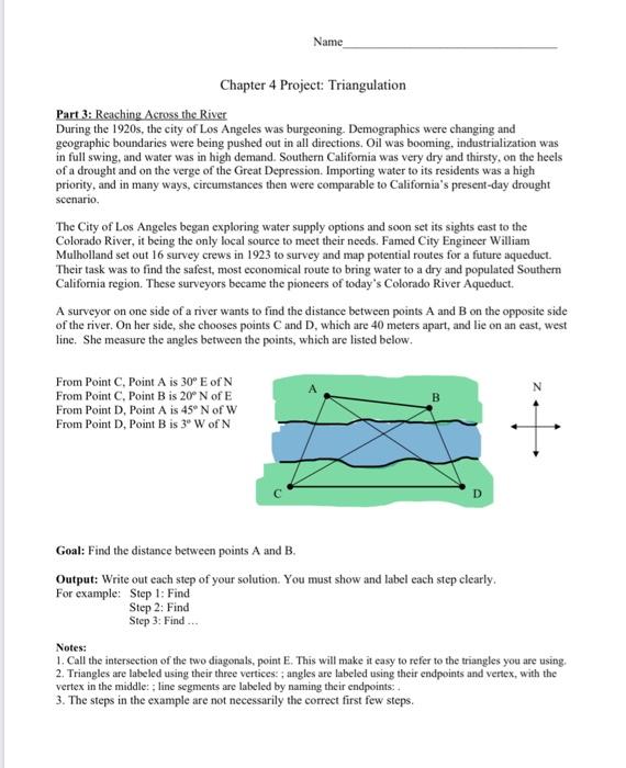 Solved Name Chapter 4 Project: Triangulation Part 3: | Chegg.com