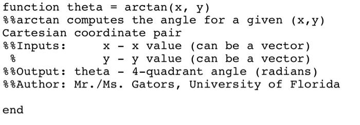 Write A MATLAB Function Called Arctan To Compute The Chegg
