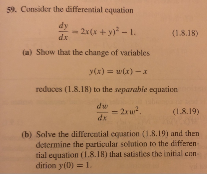 Solved 59. Consider the differential equation dy dx = 2x(x + | Chegg.com
