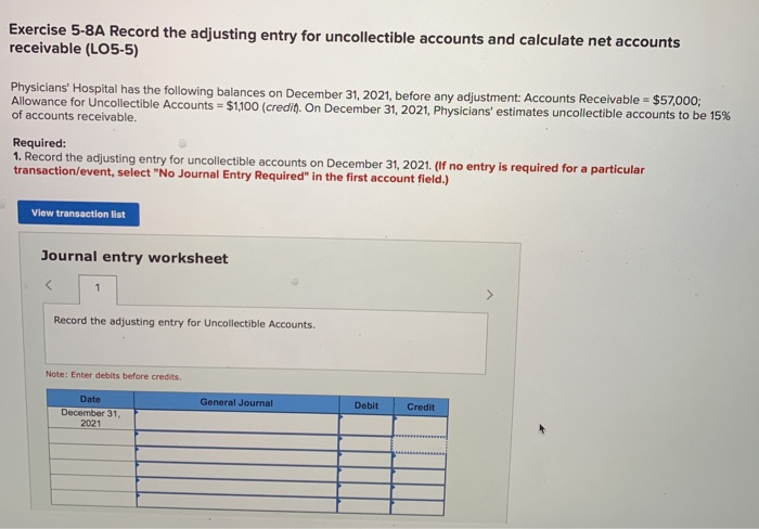 Solved Exercise 5-8A Record the adjusting entry for | Chegg.com