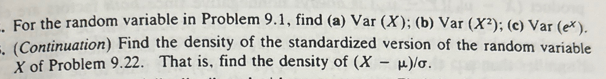 For the random variable in Problem 9.1, ﻿find (a) | Chegg.com
