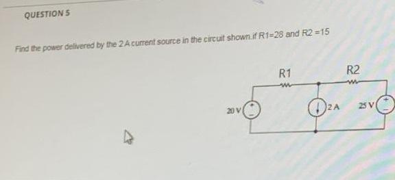 Solved Find the power delivered by the 2 A current source in | Chegg.com