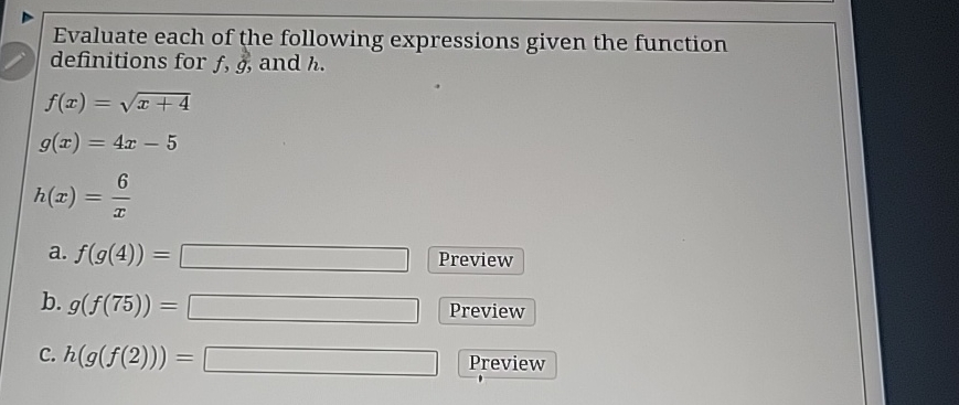 Solved Evaluate Each Of The Following Expressions Given The | Chegg.com