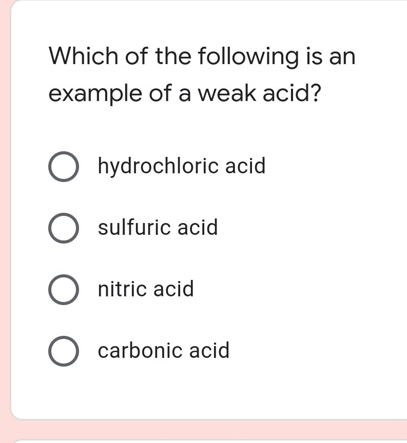 Examples weak acid Examples of