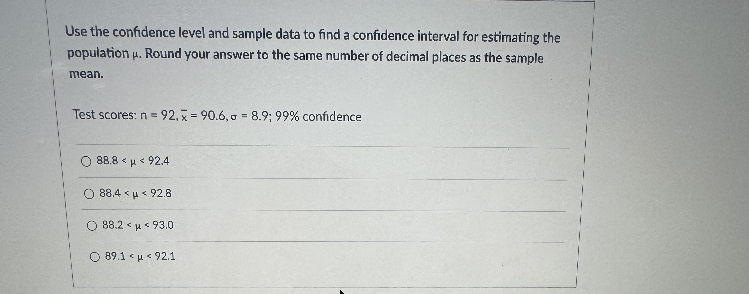 Solved Use the confidence level and sample data to find a | Chegg.com
